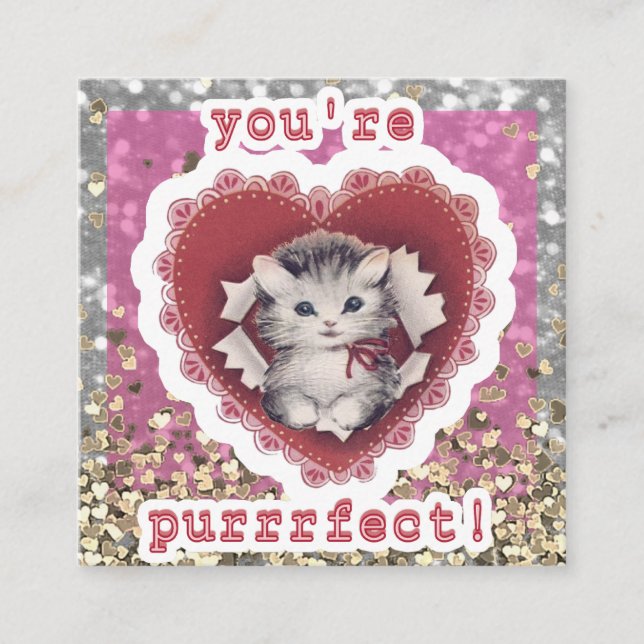 Valentine's Day Card for Classmates Quadratische Visitenkarte (Vorderseite)