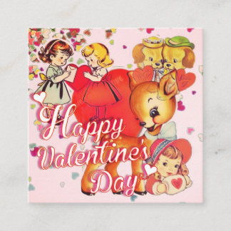 Valentine's Day Card for Classmates Quadratische Visitenkarte