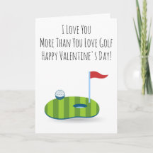 Valentines Day Card For Golfer Funny Golf Player