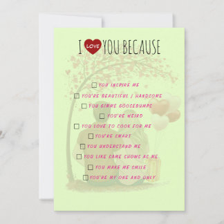 Valentine's Day Card - I Love You Because Feiertagskarte