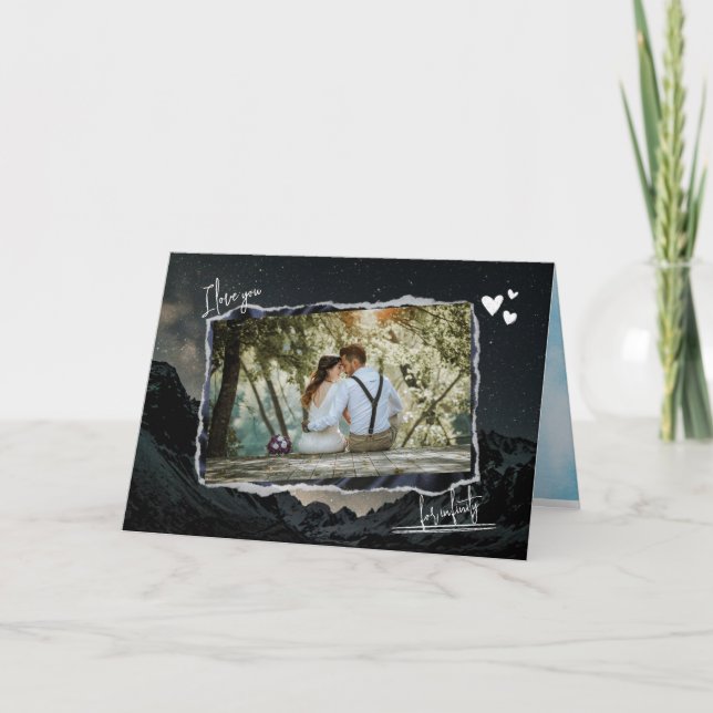 Valentine's Day Card Lieben Sie auf unendlich Dankeskarte (Vorderseite)