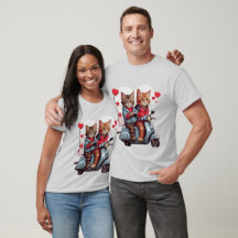 Valentine's Day Cat auf einem Scooter 12k Design