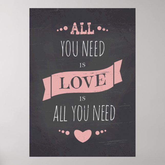 Valentine's Day Chalkboard Style Poster (Vorne)