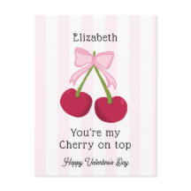Valentine's Day Cherry on Top Coquette Stripes