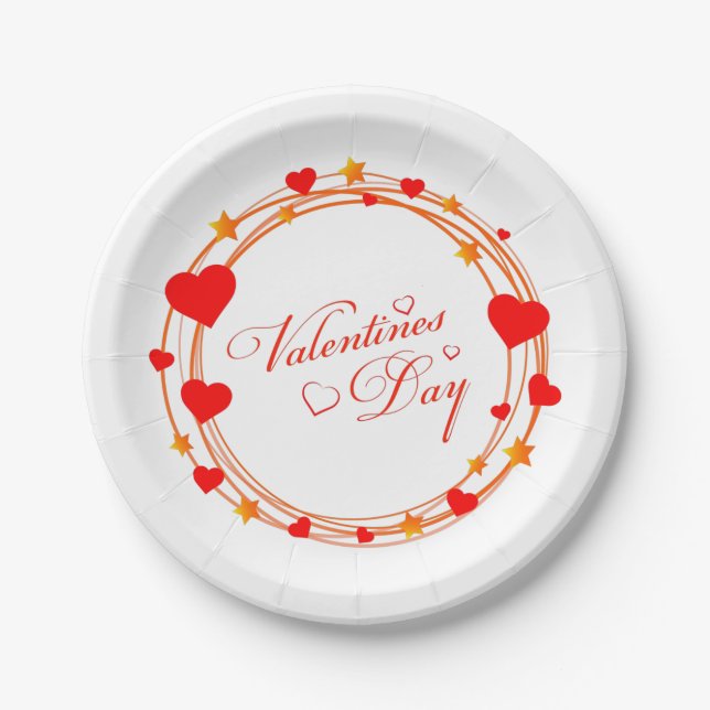 Valentine's Day Circle Design-25695 Pappteller (Vorderseite)