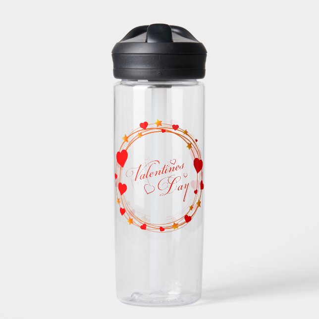 Valentine's Day Circle Design-25695 Trinkflasche (Vorderseite)