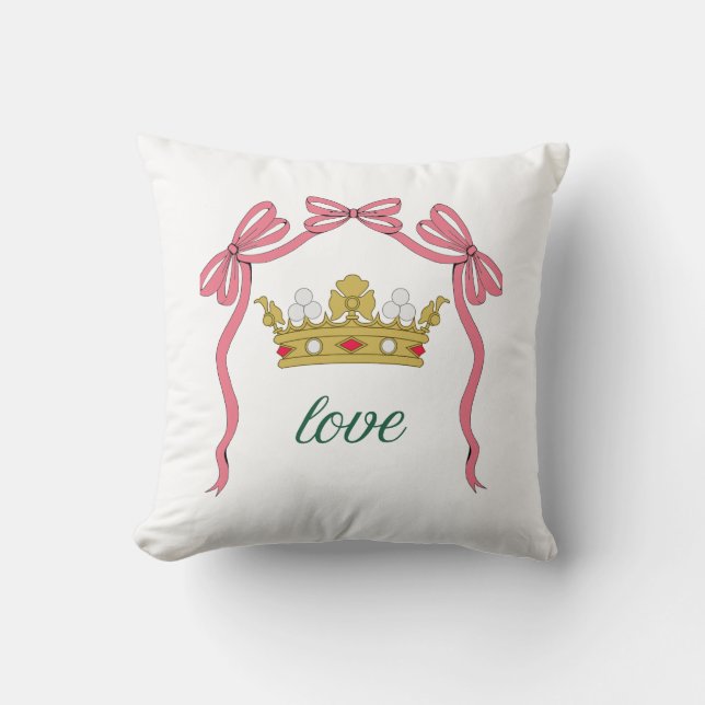 Valentine's Day Coquette Heart Bow Valentine's Kissen (Vorderseite)