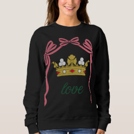 Valentine's Day Coquette Heart Bow Valentine's Sweatshirt