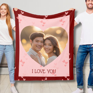 Valentine's Day Couple Fleece Blanket Herz
