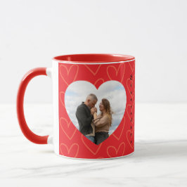 Valentines Day Couple in Love Hearts custom photo Tasse