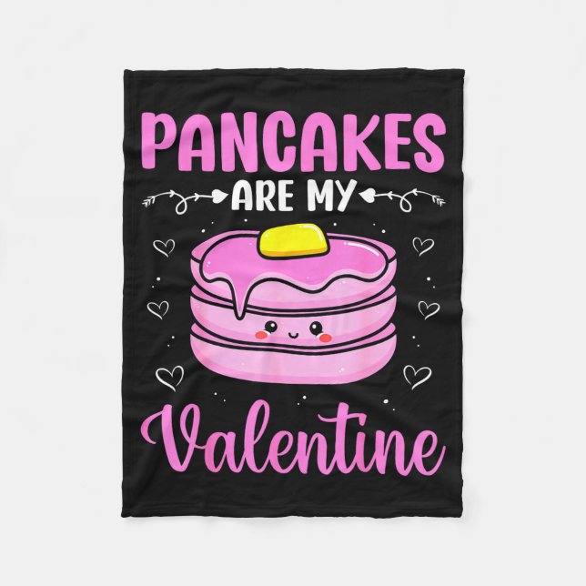Valentine's Day Couple - Pancakes Are My Valentine Fleecedecke (Vorderseite)