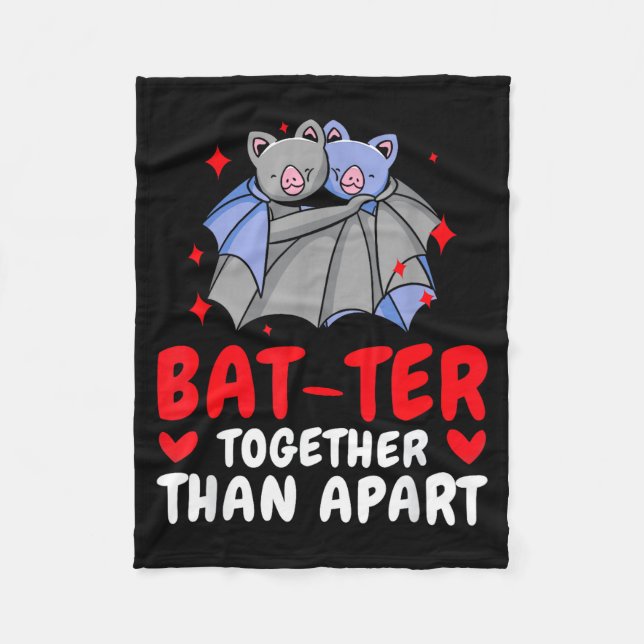 Valentine's Day Cuddling Cute Bats Couple Bat Vale Fleecedecke (Vorderseite)