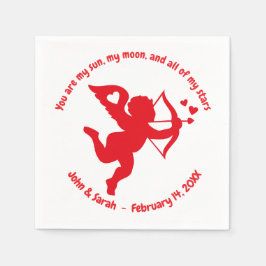 Valentine's Day Cupid Heart Serviette