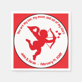 Valentine's Day Cupid Heart Serviette