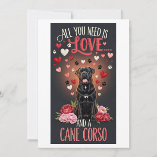 Valentine's Day cute cane corso dog Photo   Feiertagskarte