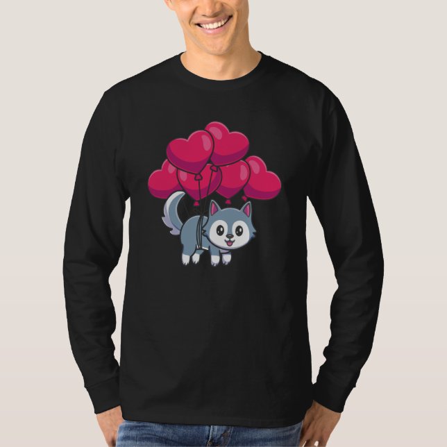 Valentines Day Cute Dogs Love Boyfriend Girlfriend T-Shirt (Vorderseite)