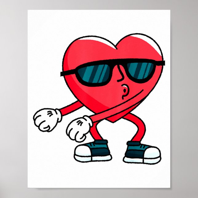 Valentines Day Dancing Heart  Poster (Vorne)