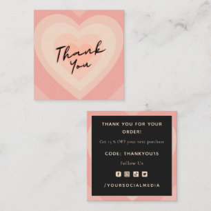 Valentine's Day Danke Ihnen rosa Herz Formen Trend Quadratische Visitenkarte