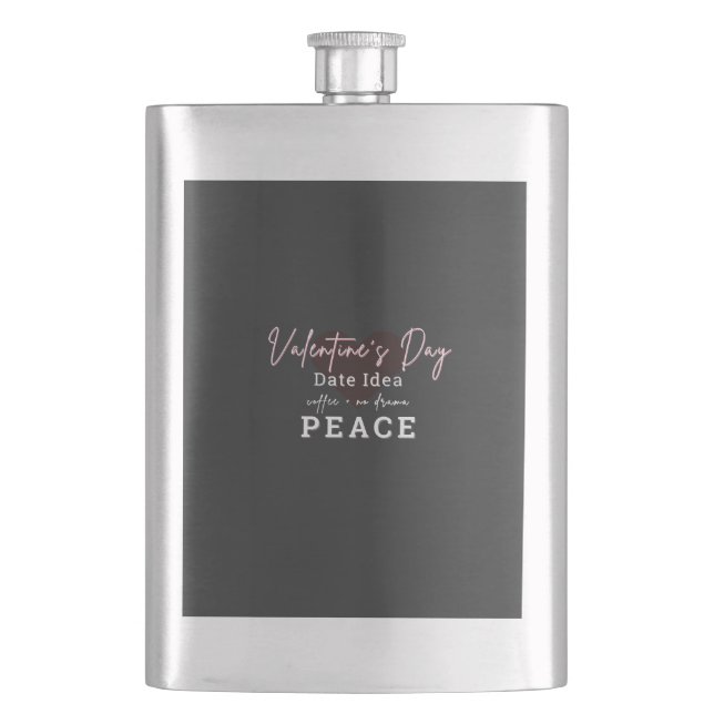 Valentines Day Date Idea, Coffe No Drama Peace Flachmann (Vorderseite)