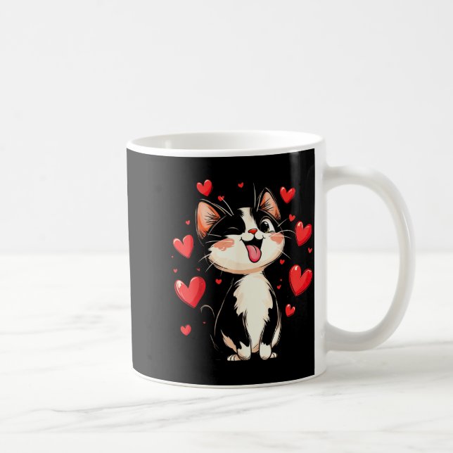 Valentines Day Design With A Cat On It  Kaffeetasse (Rechts)