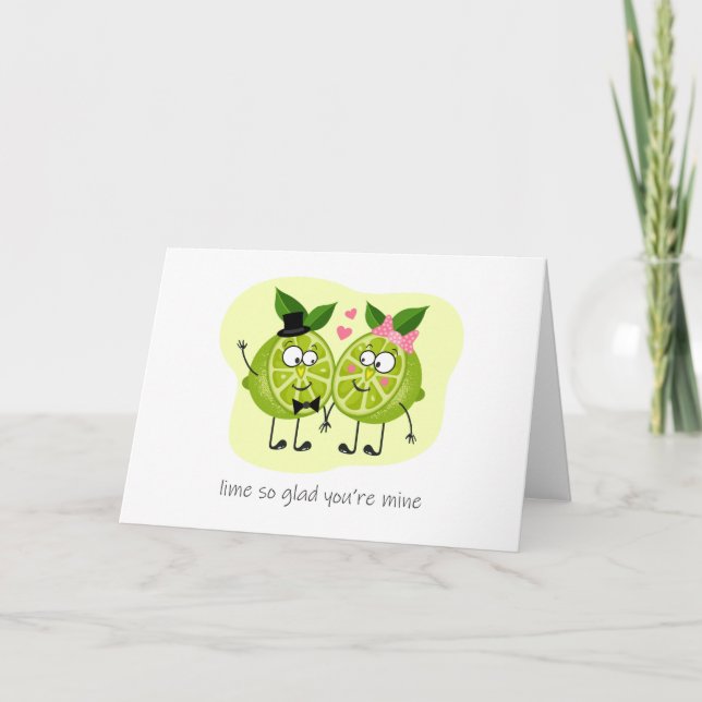 Valentines Day Digital Card With Funny Lime Karte (Vorderseite)