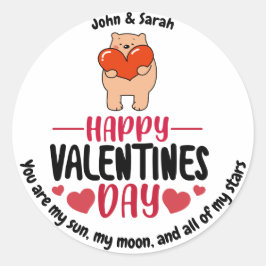 Valentine's Day Dog Love Heart Runder Aufkleber