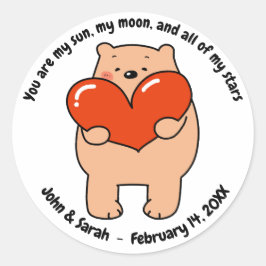 Valentine's Day Dog Love Heart Runder Aufkleber