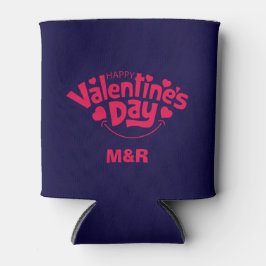 Valentines day elegant blue pink personalized name dosenkühler