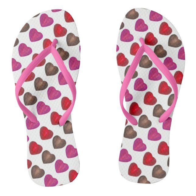 Valentine's Day Foil Wrapped Chocolate Heart Candy Flip Flops (Fußbett)