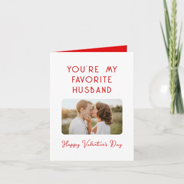 Valentine's Day Foto Du bist mein Lieblings-Eheman Karte (Vorderseite)