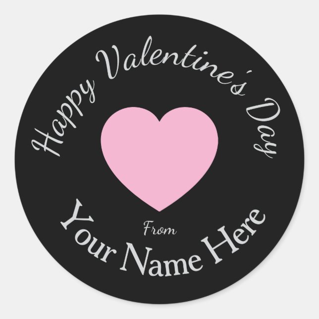 Valentines Day From Your Name Here Custom Graphics Runder Aufkleber (Vorderseite)