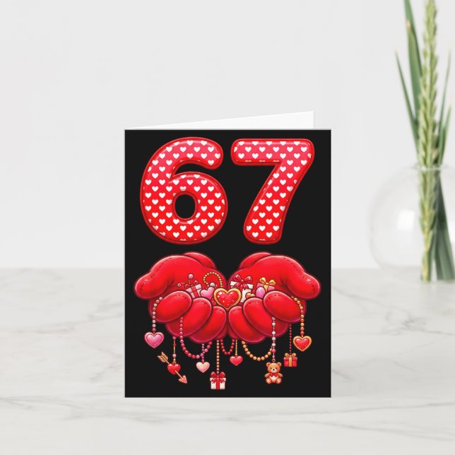 Valentines Day Funny 67 Six Seven Valentine Heart  Karte (Vorderseite)
