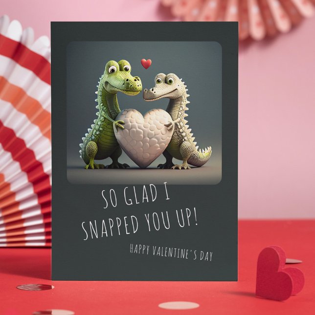Valentine's Day Funny Alligator Crocodile Couple Karte (Von Creator hochgeladen)