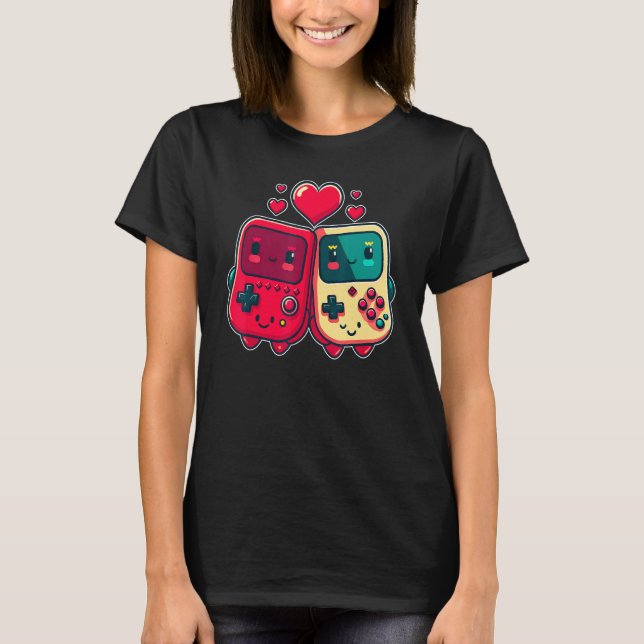 Valentine's Day Gaming Console for Gamer Couples K T-Shirt (Vorderseite)