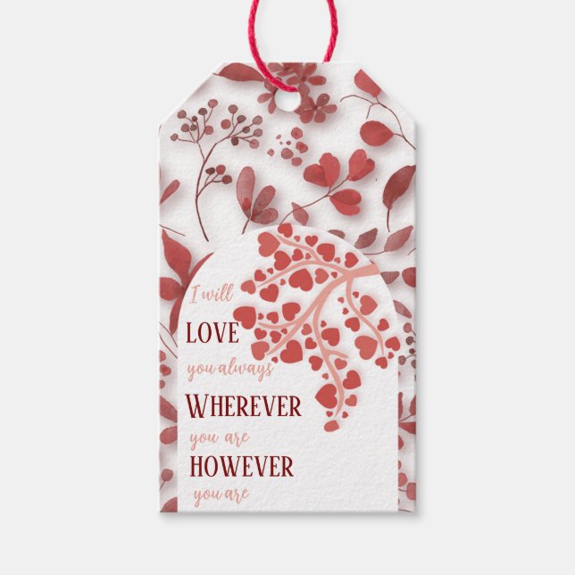 Valentine's Day-Geschenk-Tag - Elegantes Design Geschenkanhänger (Vorderseite)