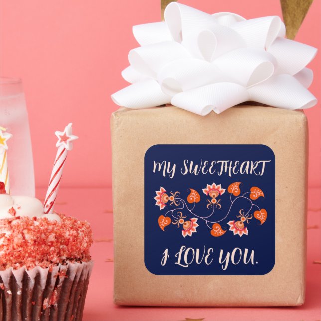 VALENTINE'S DAY GIFT FÜR FREUND, EHEFRAU, HUSBAND QUADRATISCHER AUFKLEBER (Party)