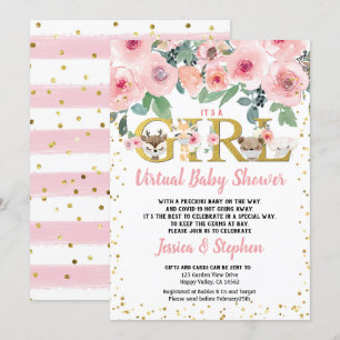 Valentine's Day Girl Virtual Baby Shower Pandemie Einladung