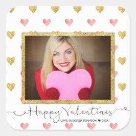 Valentine's Day Glitzer Heart Script Foto Sticker