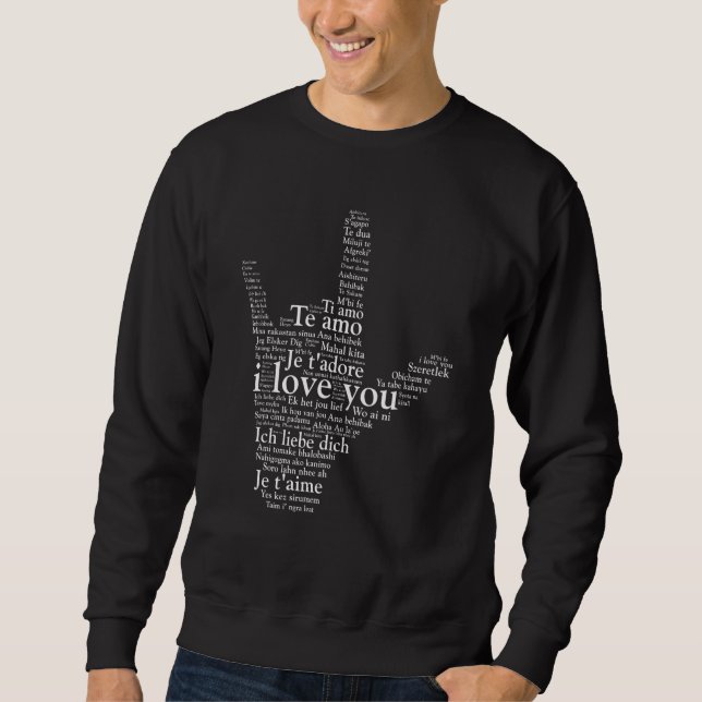 Valentine's Day Hand Languages Boys Womens Mens Va Sweatshirt (Vorderseite)