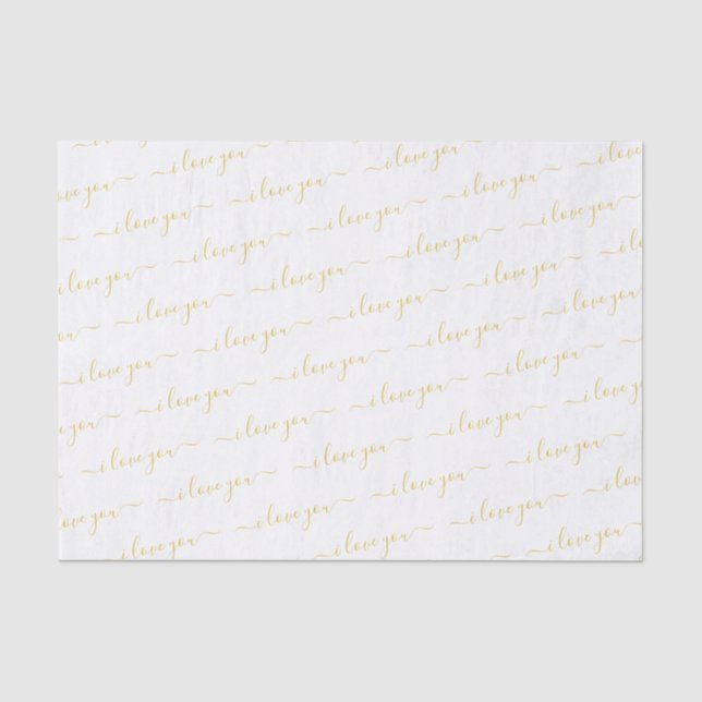 Valentine's Day Handgeschriebenes Skript I Liebe Y Seidenpapier (Vorderseite)