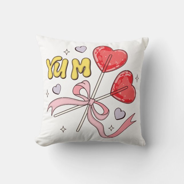 Valentine's Day Heart Lollipop Kissen (Vorderseite)