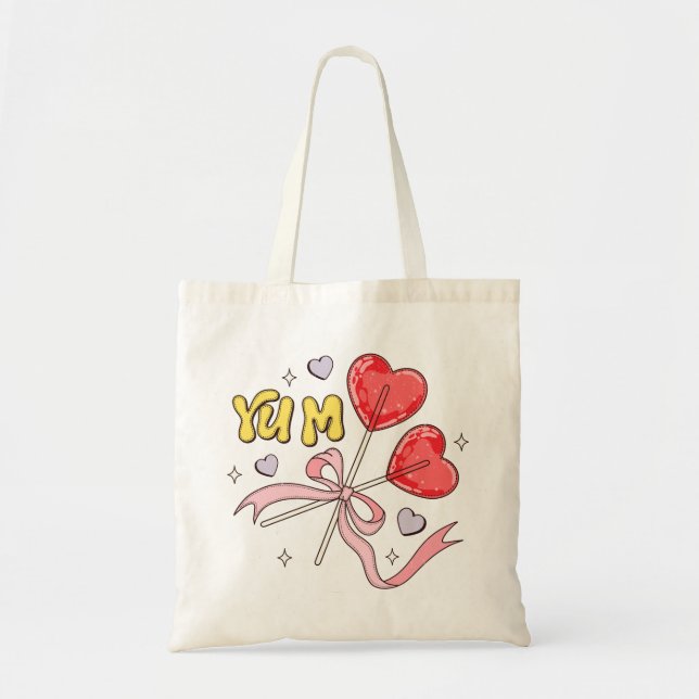 Valentine's Day Heart Lollipop Tragetasche (Vorne)