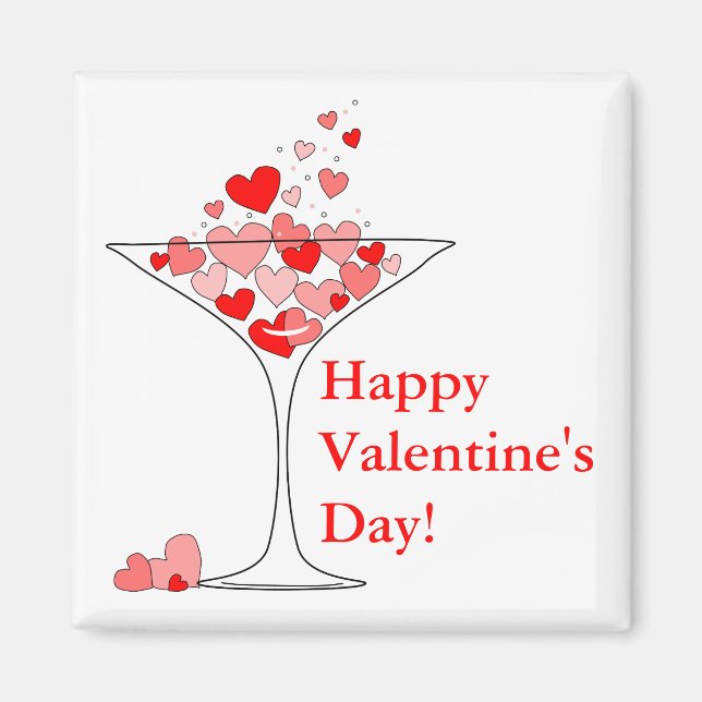 Valentines Day Heart Love Cocktail Magnet (Devant)
