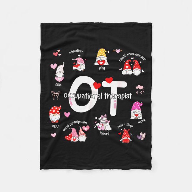 Valentines Day Heart Occupational Therast Ot Thera Fleecedecke (Vorderseite)