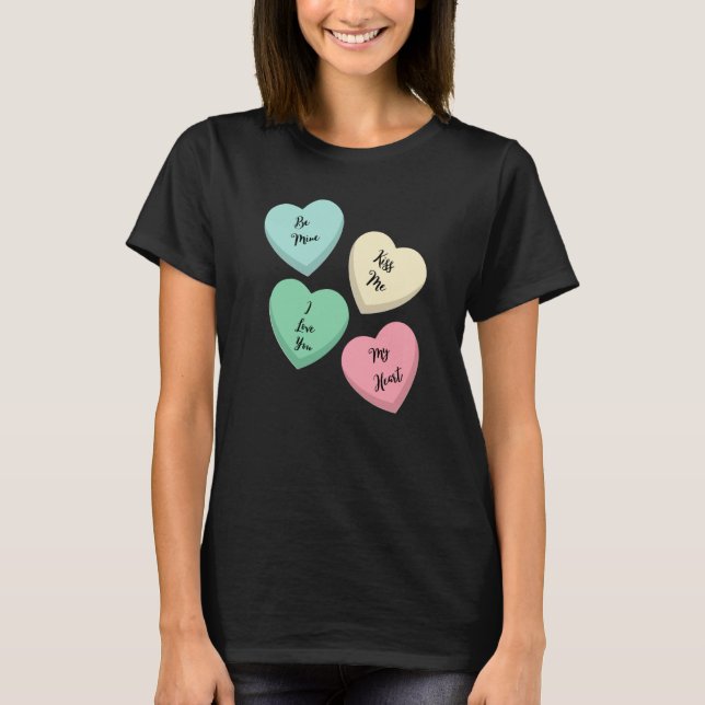 Valentine's Day Heart Sayings T-Shirt (Vorderseite)