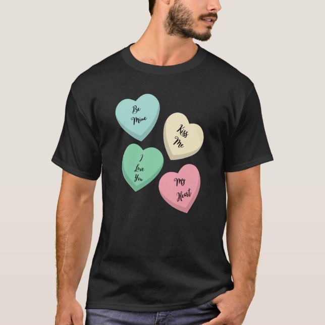 Valentine's Day Heart Sayings T-Shirt (Vorderseite)