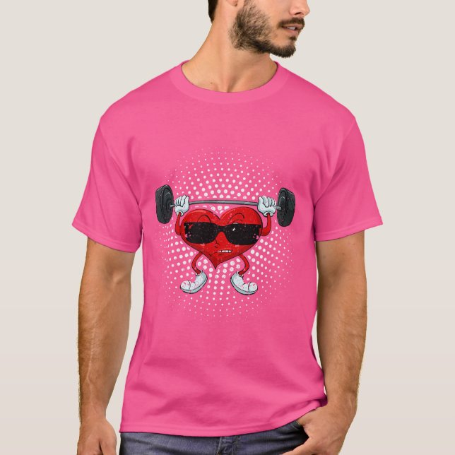 Valentines Day Heart Weightlifting Funny Deadlift  T-Shirt (Vorderseite)