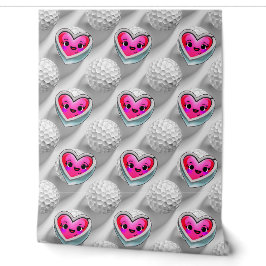 Valentine's Day Hearts and Golf Balls Wallpaper Tapete