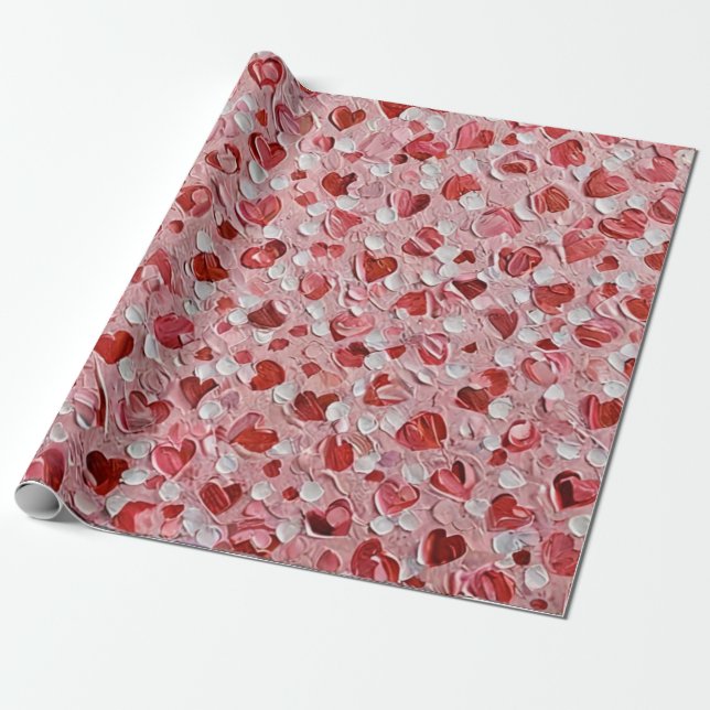 Valentine's Day Hearts Art Print Wrapping Paper Geschenkpapier (Ungerollt)