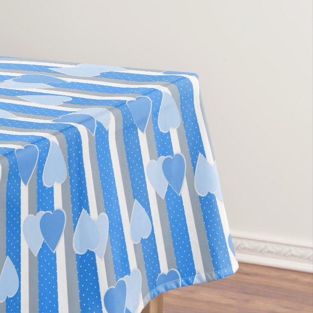 Valentine's Day hearts on striped background  Tischdecke (Beispiel)